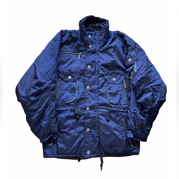 OSSI Other - Vintage OSSI Skiwear  Men’s  Blue Jacket Coat Size L 100% Nylon Pockets Lined